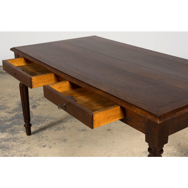 Late 19th Century French Louis XVI Style Oak Writing Table For Sale - Image 14 of 17