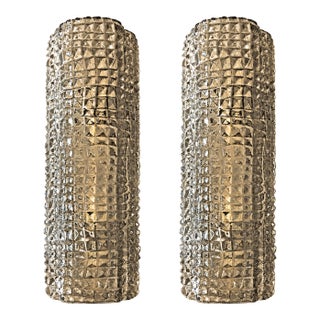 Contemporary Modern Smoked-Fumè“Crocodile” Murano Glass Wall Sconces-Set of Two For Sale