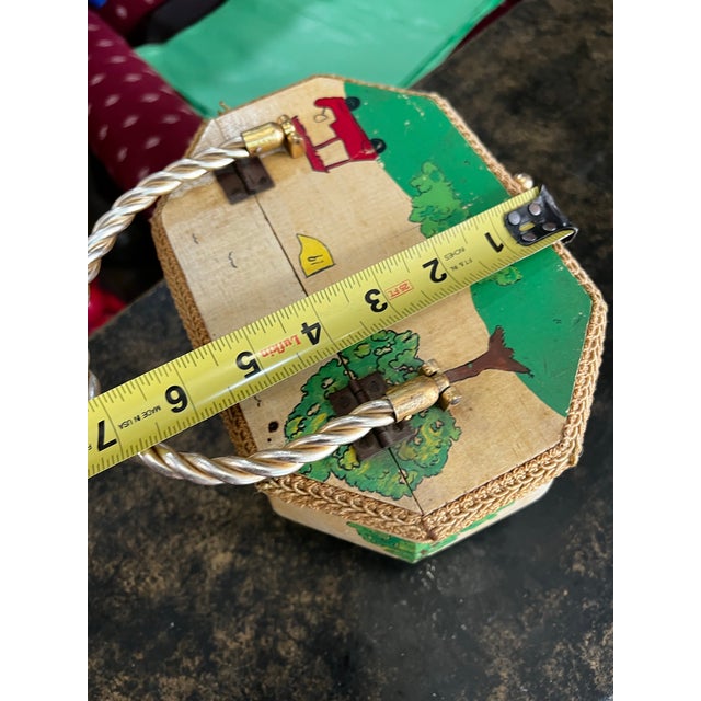 Wooden Vintage Children's Basket With Handle For Sale - Image 4 of 9
