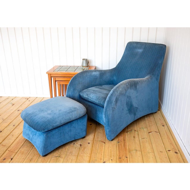 Set of Art Deco Style Loge Lounge Chair and Ottoman by Gerard van den Berg for Montis, 1980s For Sale - Image 15 of 18