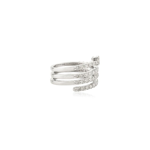 Not Yet Made - Made To Order Pear Shaped Diamond Serpent Spiral Ring in 18k White Gold Size 5.5 For Sale - Image 5 of 11