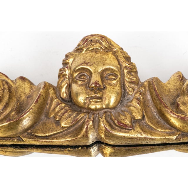 Early 20th Century Vintage Small Ornate Carved Baroque Style Gilt Wood Wall Mirror For Sale - Image 5 of 10