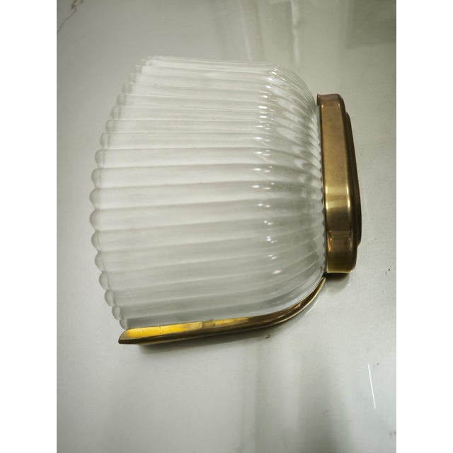 Metal Brass and Glass Wall Light from Archimede Seguso, 1930s For Sale - Image 7 of 10