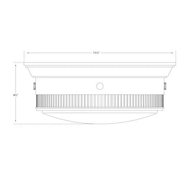 Visual Comfort Thomas O'Brien for Visual Comfort Signature Calliope Marine Flush Mount in Bronze For Sale - Image 4 of 4