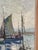 Mid-Century Modern Inge Camill, Boats in Harbour, 1950s, Oil on Canvas, Framed For Sale - Image 3 of 18