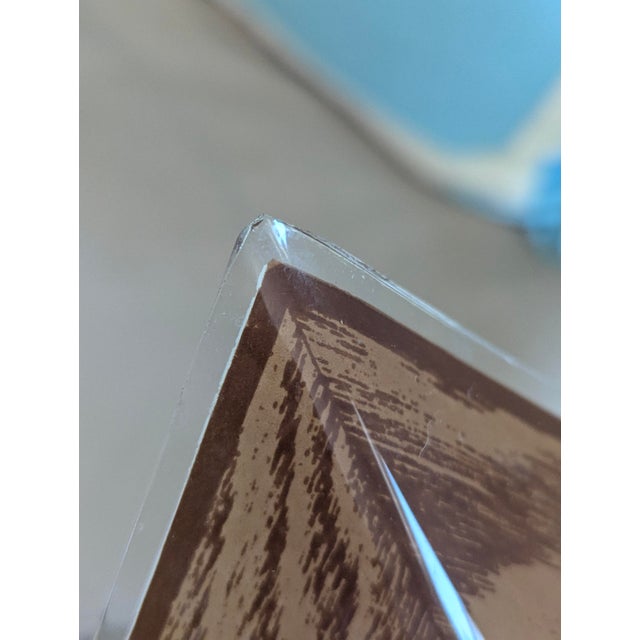 Mid Century Modern Faux Bois Glass Light Fixture Cover For Sale - Image 11 of 13