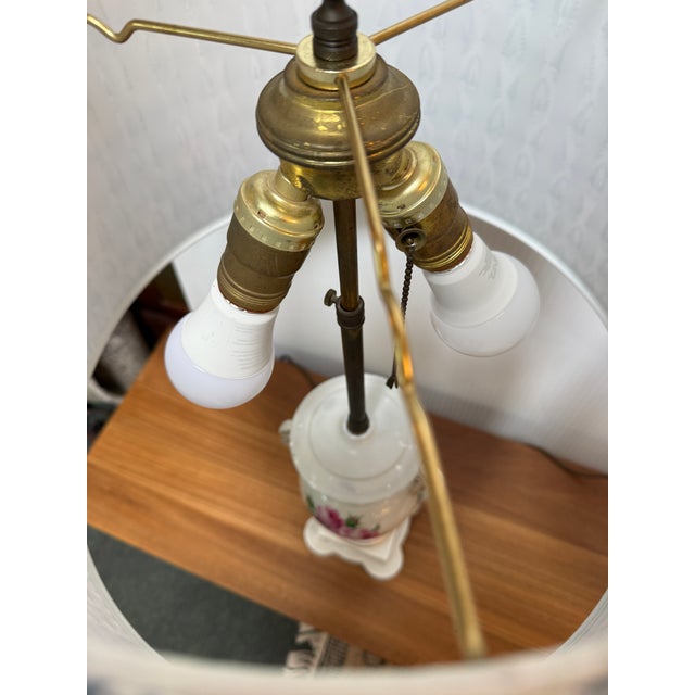 Shabby Chic Floral Urn Table Lamps, Pair For Sale - Image 9 of 12