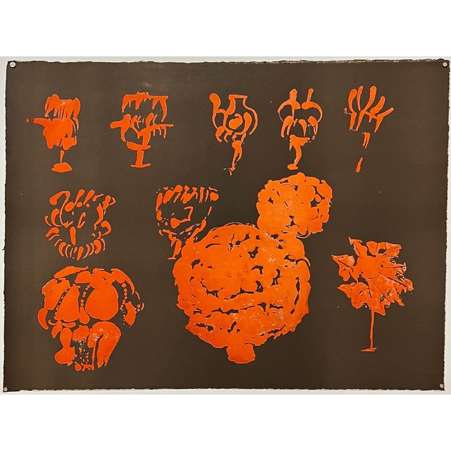 Pietro Consagra (Italian, 1920-2005). Hand signed in pencil and numbered limited edition color lithograph on Magnani...