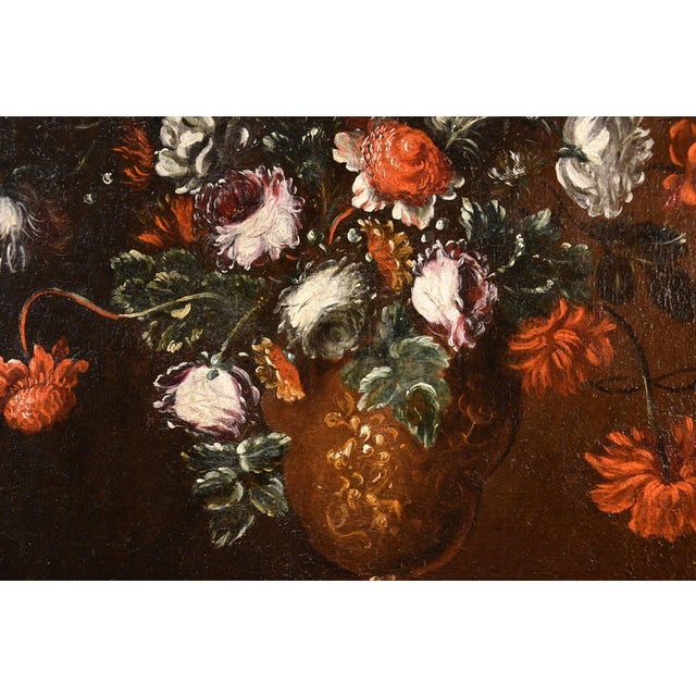 17th Century Francesca Volò Smiller detta Vincenzina, Still Life with Flowers, 1680, Oil on Canvas For Sale - Image 5 of 15