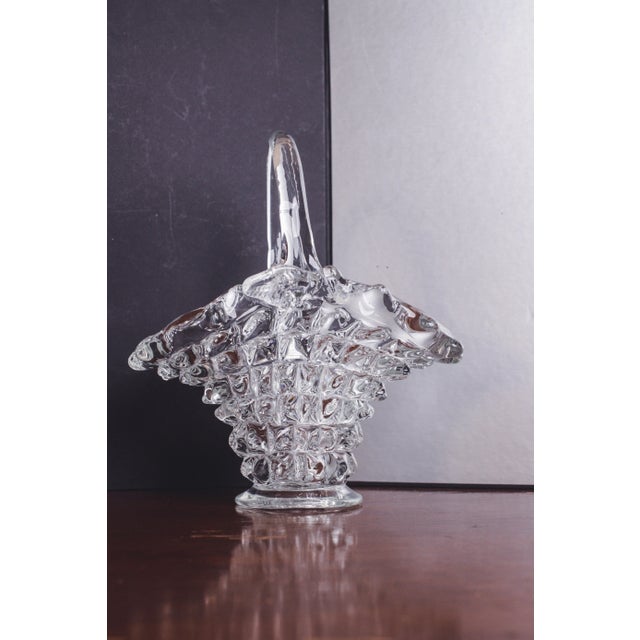 Ercole Barovier Rostrato Murano Italian Glass Basket Centerpiece Vase, 1940s For Sale - Image 9 of 13