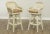 High Quality Painted Wicker Pair Swivel Bar Stools with Cushions