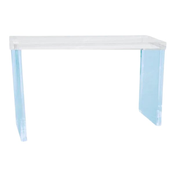 Modern Blue Leg Acrylic Console Table For Sale