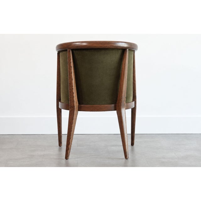 Mid 20th Century Harold Schwartz Lounge Chairs in Olive Velvet, C. 1950s For Sale - Image 5 of 7