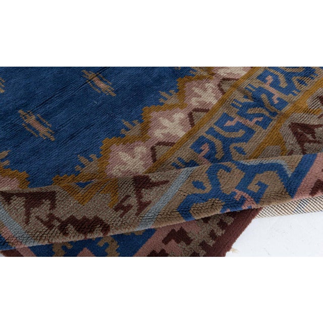 Vintage Swedish Pile Rug Size: 8'1" × 11'3" (246 × 342 cm) This vintage Swedish rug is a striking example of Scandinavian...