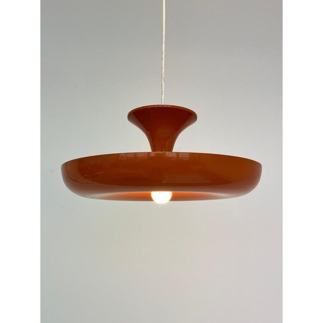Mid-Century Modern Mid-Century Modern Danish Orange Pendant Light, 1970s For Sale - Image 3 of 10