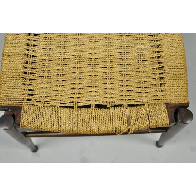Wood Vintage Mid Century Italian Modern Wood & Rope Clothing Valet Butlers Chair For Sale - Image 7 of 10