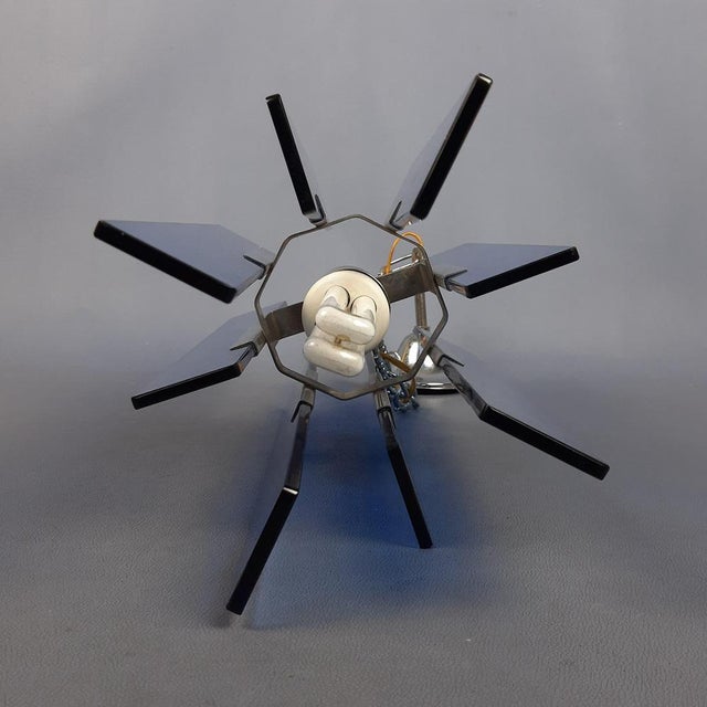 Blue Glass Plate Pendant Light by Antonio Lupi, 1970s For Sale - Image 6 of 18