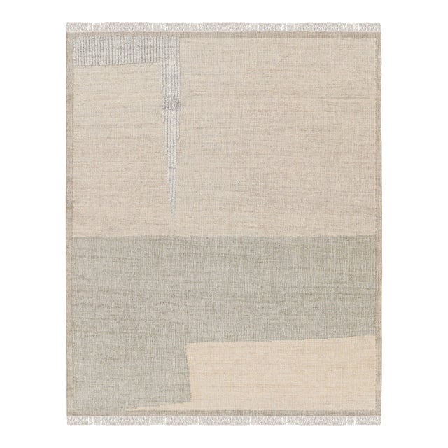 Rug & Kilim’s Abstract Flatweave in Beige with Geometric Patterns - 8x10 For Sale