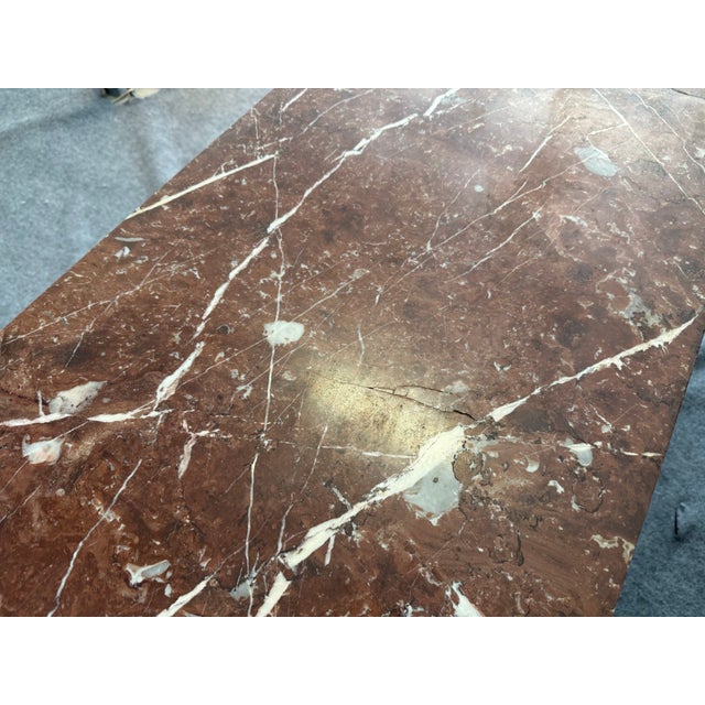 19th Century Marble Top Continental Oak Buffet With Leaded Glass Door For Sale - Image 18 of 18