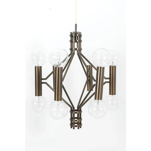 Vintage Brutalistic Bronze Chandelier For Sale - Image 9 of 9