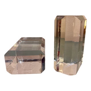 Ritts Bookends in Acrylic Glass Astrolite, 1970s, Set of 2 For Sale