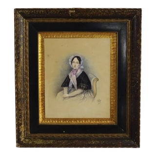 Seated Female Figure, Watercolor on Paper For Sale