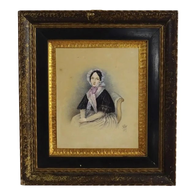 Seated Female Figure, Watercolor on Paper For Sale