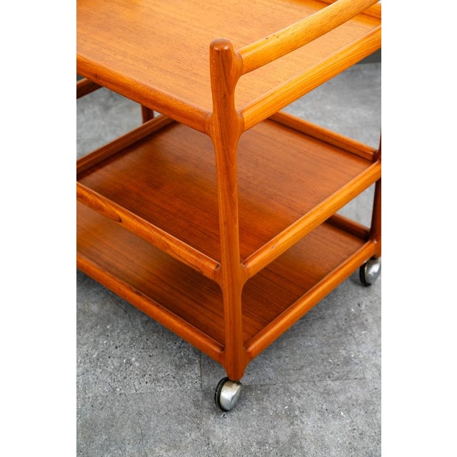 1960s Serving Bar Cart Trolley Johannes Andersen Teak Silkeborg For Sale - Image 10 of 12