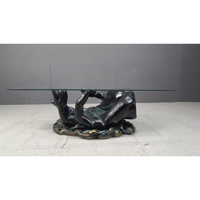 Hand-Shaped Coffee Table, 1980s, in Good conditions. Designed 1980 to 1989