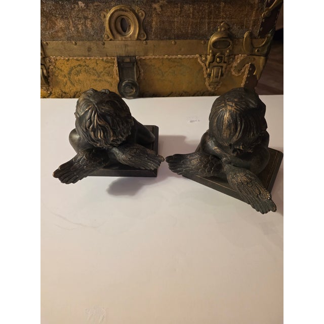 Cherub Stocking Hangers With Bronzed Metal Body For Sale - Image 4 of 8