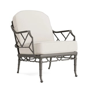Brown Jordan Calcutta Lounge Chair, Mica frame with Fusion Natural fabric For Sale