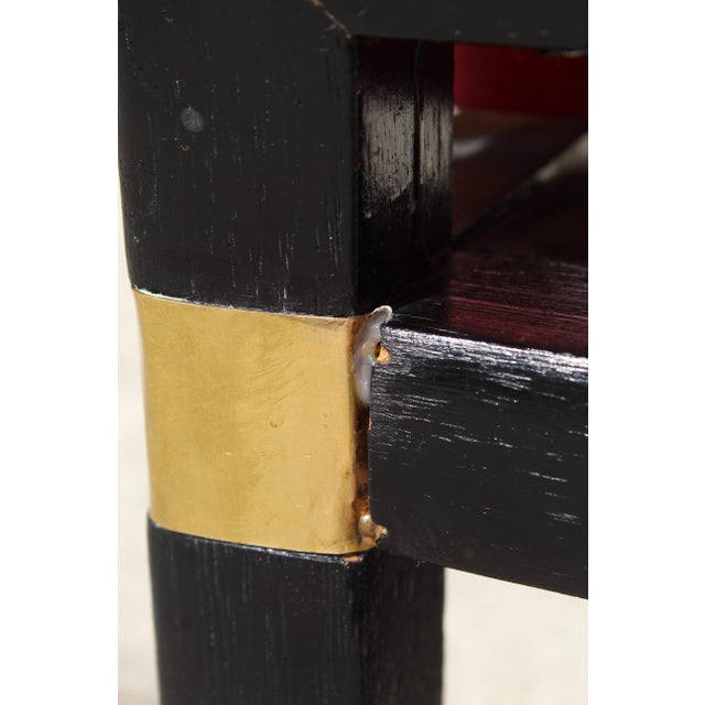 Mid-Century Modern Asian-Inspired Coffee Table by Michael Taylor Style for Baker – 1960s Red Drawer Butternut & Teak Accent Table For Sale - Image 15 of 17