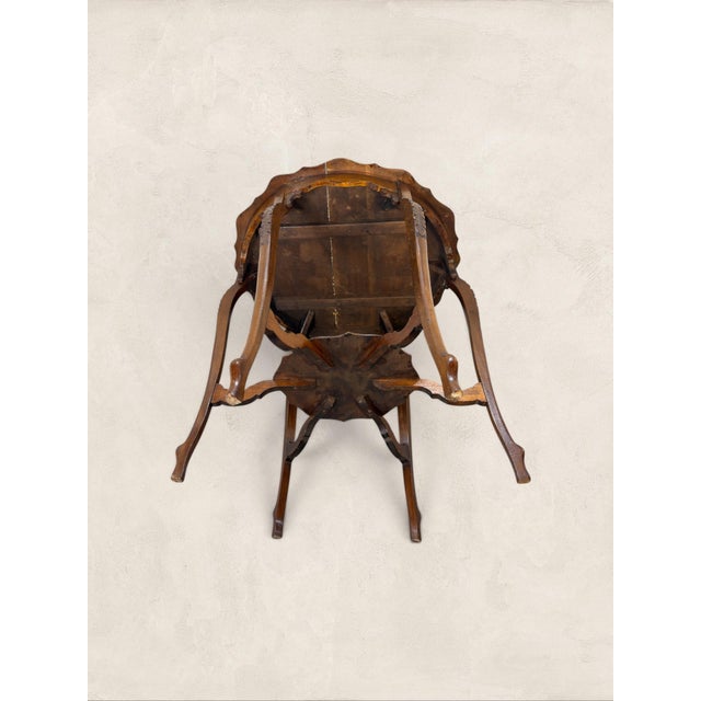Brown Antique English Oak Pie Crust Occasional Table For Sale - Image 8 of 8