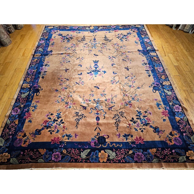 A true masterpiece of early 20th-century textile art, this palace-size Walter Nichols Art Deco Chinese rug is a rare and...