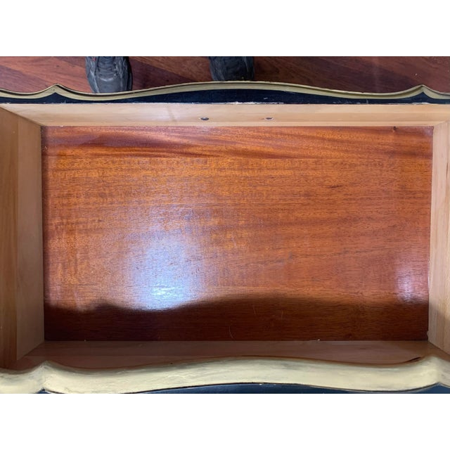 Wood Bedroom Nightstand Chest Cherry Black Painted Vintage For Sale - Image 7 of 9