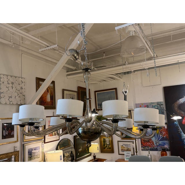 Italian Bella Figura Disc Chandelier, Twelve Light For Sale - Image 3 of 12