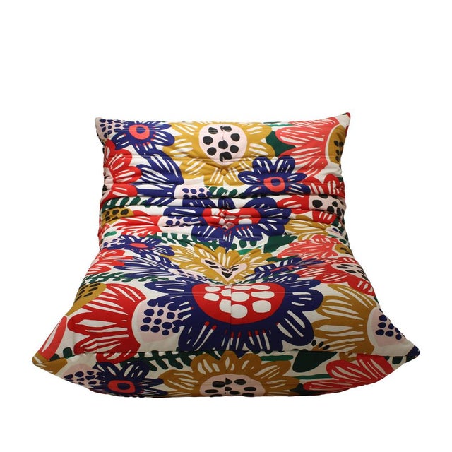 Textile Set of Lounge Chair and Ottoman, France, 1978 For Sale - Image 7 of 11