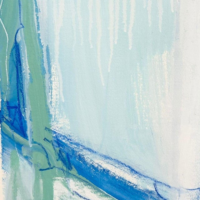 Contemporary Waterfall 4 — Textural Blue Abstract Mixed Media For Sale - Image 3 of 5