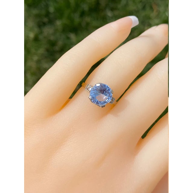 The Eden Isle: Ladies Antique 14K White Gold Ring set with Spinel For Sale - Image 11 of 11