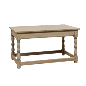 French Mid-20th Century Painted Wood Coffee Table on Turned Legs
