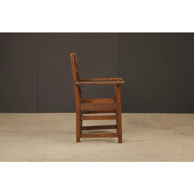 L. & j.g. Stickley Mission Oak Ladder-Back Armchair, C. 1910, Signed For Sale - Image 15 of 18