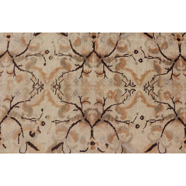 Tribal Vintage Turkish Oushak Rug With All-Over Floral Design - 3′3″ × 6′3″ For Sale - Image 3 of 12