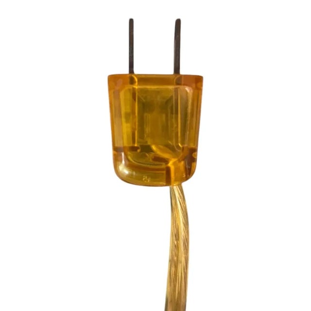 Rare Vintage Mid Century Modern Atomic Brass Lamp Hollywood Regency Gold Brutalist For Sale - Image 11 of 12