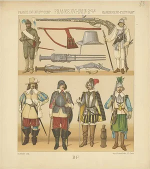 Racinet, French 16th Century Battle Costumes, Paper