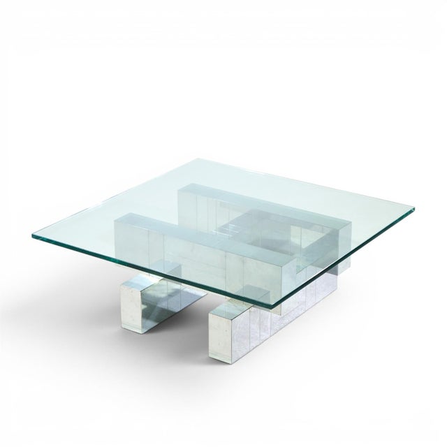 Metal Paul Evans Cityscape Mid Century Chrome and Stainless Steel Coffee Table For Sale - Image 7 of 7