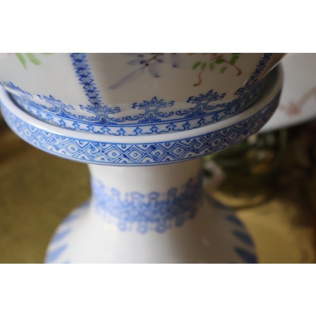 Vintage Jingdezhen Hand-Painted Eggshell Porcelain Bird-and-Flower Lantern Lamp For Sale - Image 15 of 18