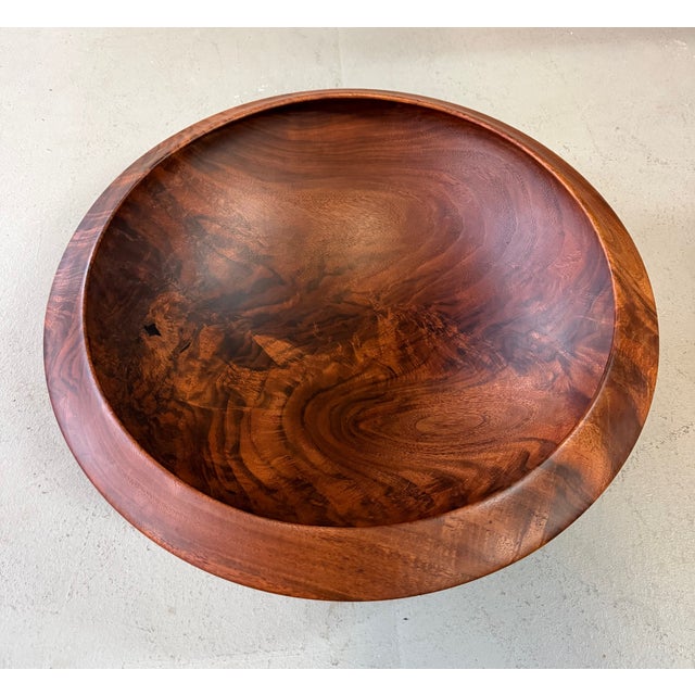 Bruce Mitchell Claro Walnut Turned Bowl, 1981 – Sculptural Studio Wood Vessel For Sale - Image 9 of 9