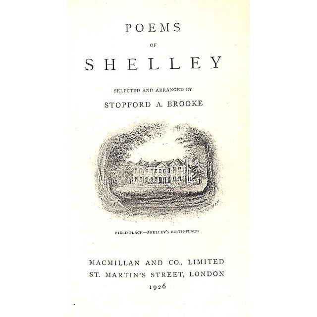 BROOKE, Stopford A. [340] pp. Macmillan and Co., Limited 1926 6 1/4" x 4 1/4" Bound by Riviere & Sons
