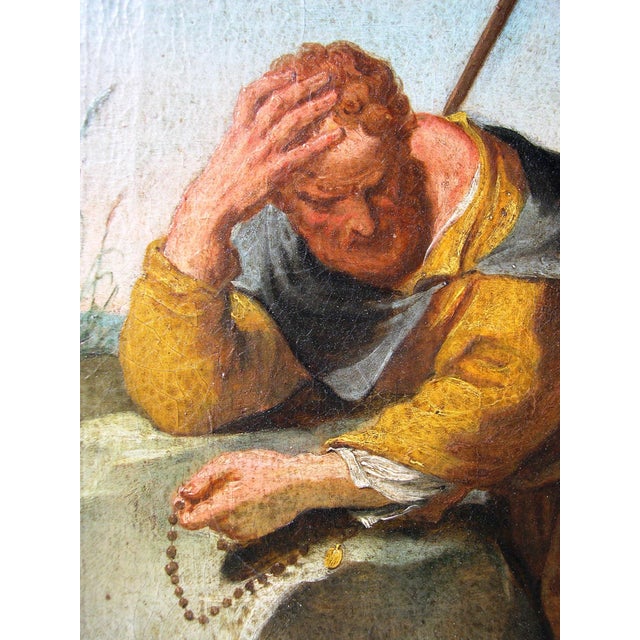 Bassano School Artist, Saint Roch of Montpellier, 1700s, Oil Painting on Canvas, Framed For Sale - Image 4 of 16