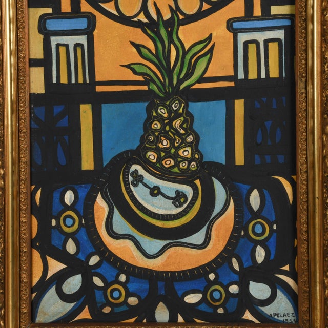 Own a striking piece of Cuban modernist history with this framed, signed oil on canvas by Amelia Peláez del Casal...